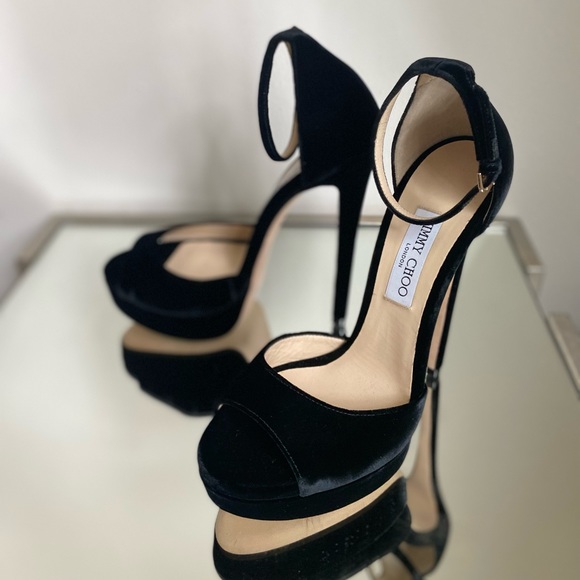 New Jimmy Choo Max 150 Black Velvet 41 $995 - Picture 8 of 17